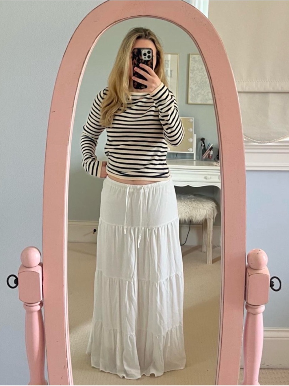 Brandy White Tiered Maxi Skirt - Lightweight Summer Skirt